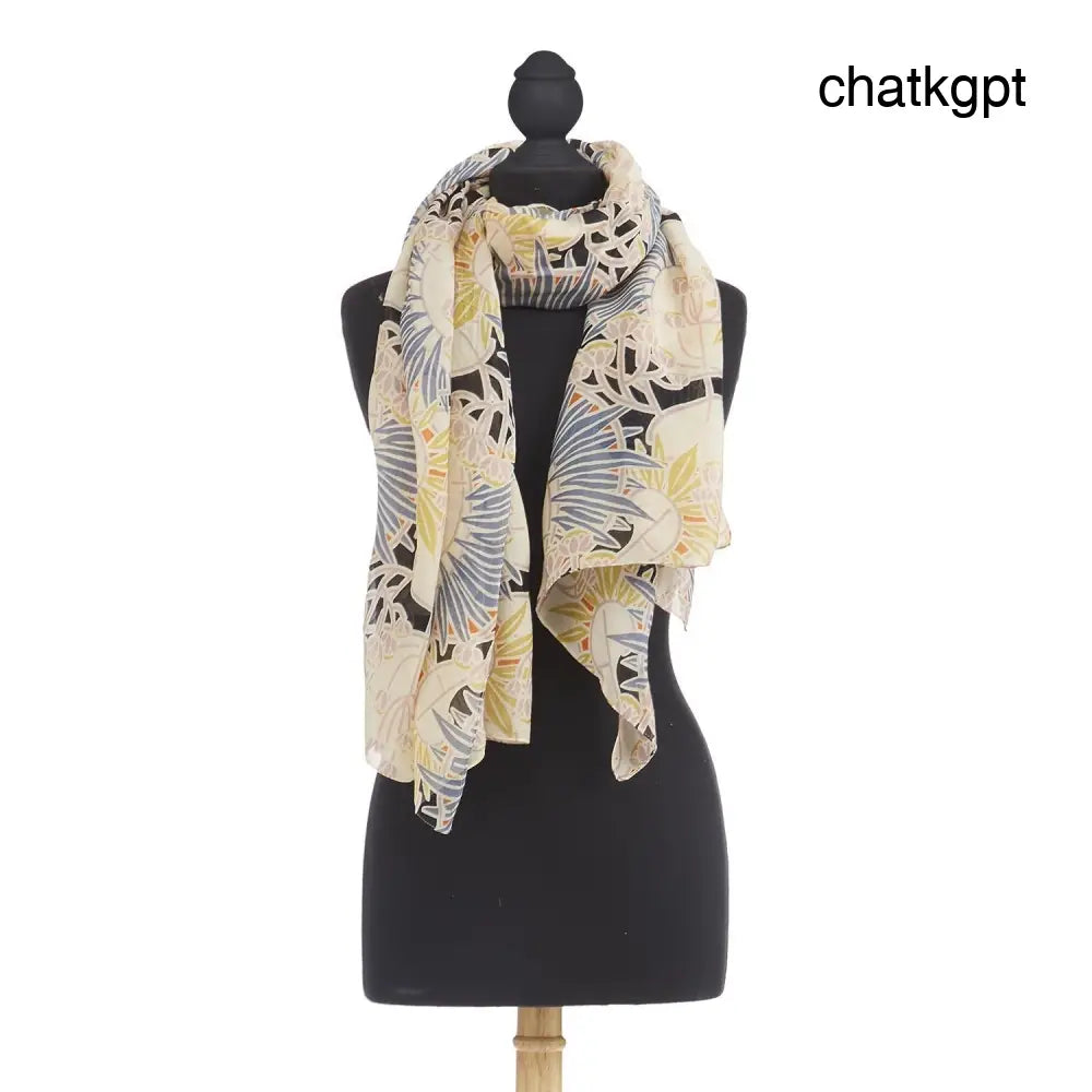 Deco Daisy Print Mauve Scarf - scarves