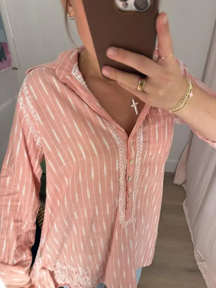 Embroidered Boyfriend Shirt - Swimwear