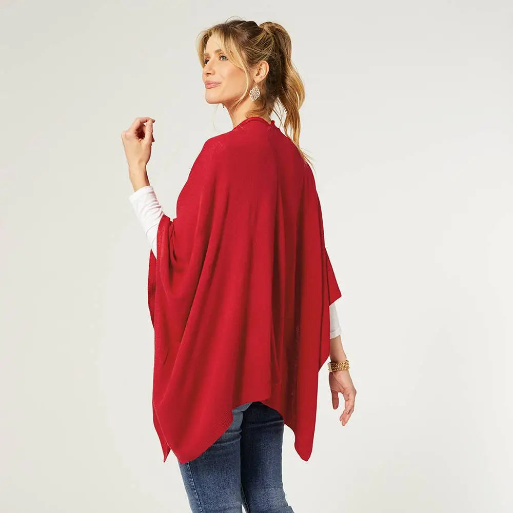 Kiara Lightweight Cardigan - Red - Red / One Size - scarves