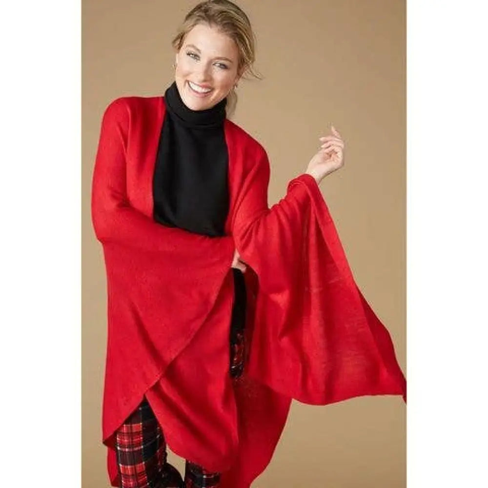 Kiara Lightweight Cardigan - Red - Red / One Size - scarves