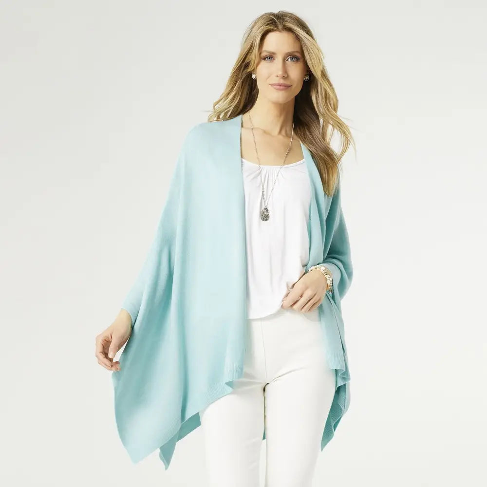 Kiara Lightweight Wrap - Aqua - scarves