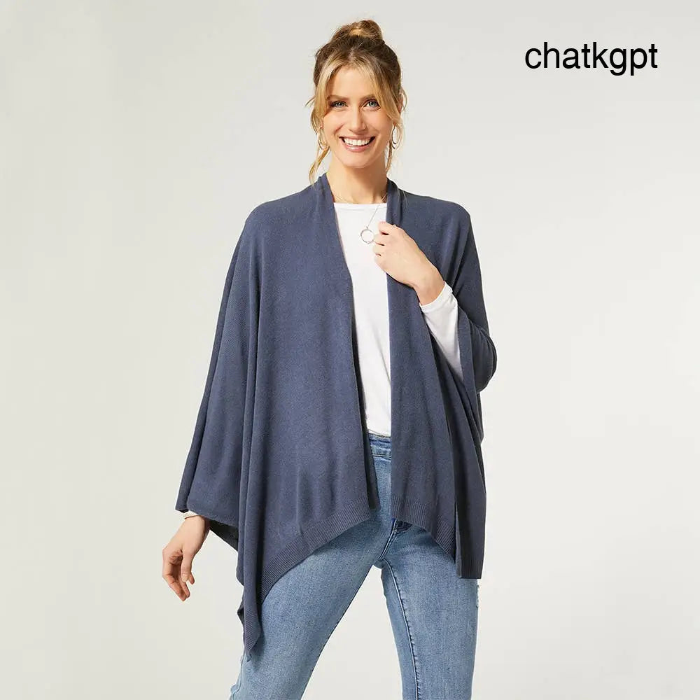 Kiara Lightweight Wrap - Denim - Denim - scarves