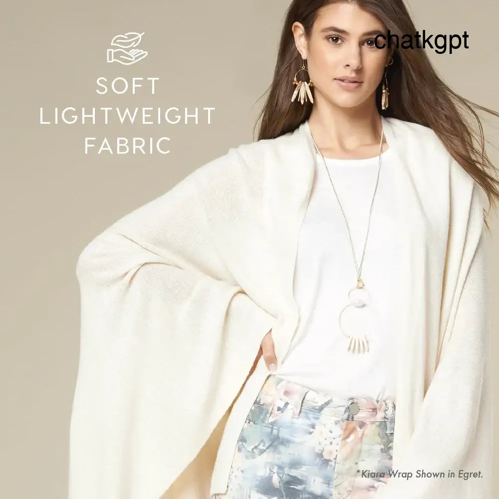 Kiara Lightweight Wrap - Egret - scarves