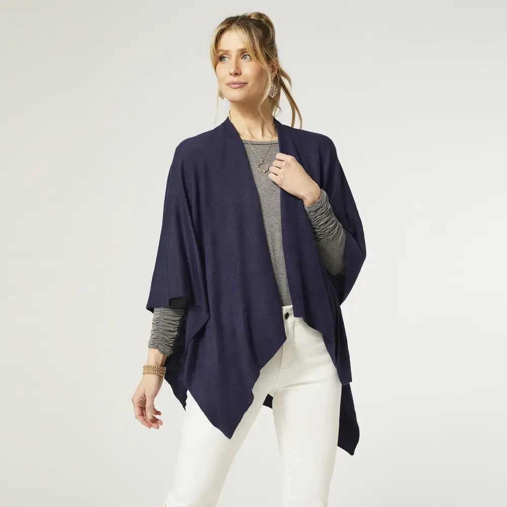 Kiara Lightweight Wrap - Navy - scarves