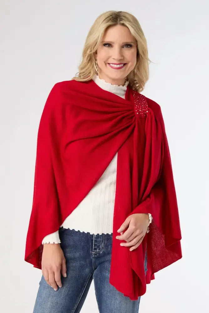 Kiara Lightweight Wrap - Red - scarves
