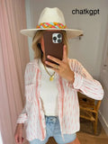 Novelty Fabric Boyfriend Shirt - Sedona / White Ikat / XS/S - Swimwear