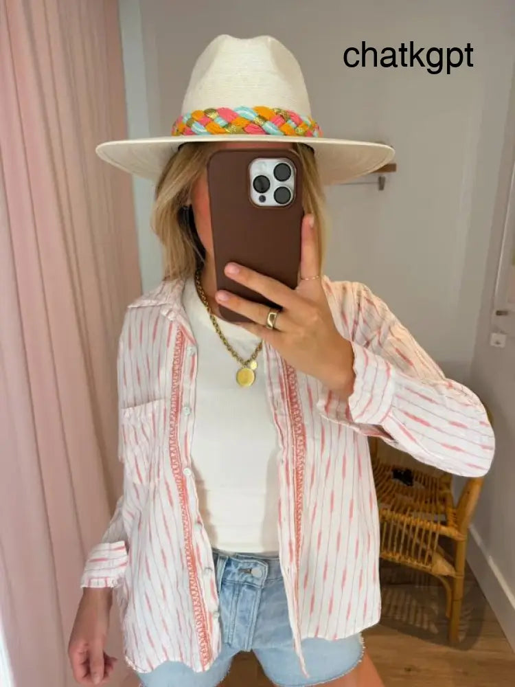Novelty Fabric Boyfriend Shirt - Sedona / White Ikat / XS/S - Swimwear