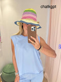 Woven Bucket Hat - Pastel Stripes - Hats