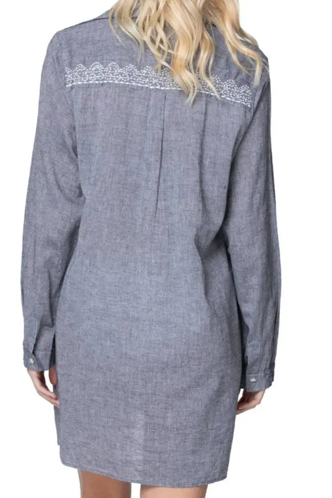 Ziggy Button Down in Chambray - Swimwear