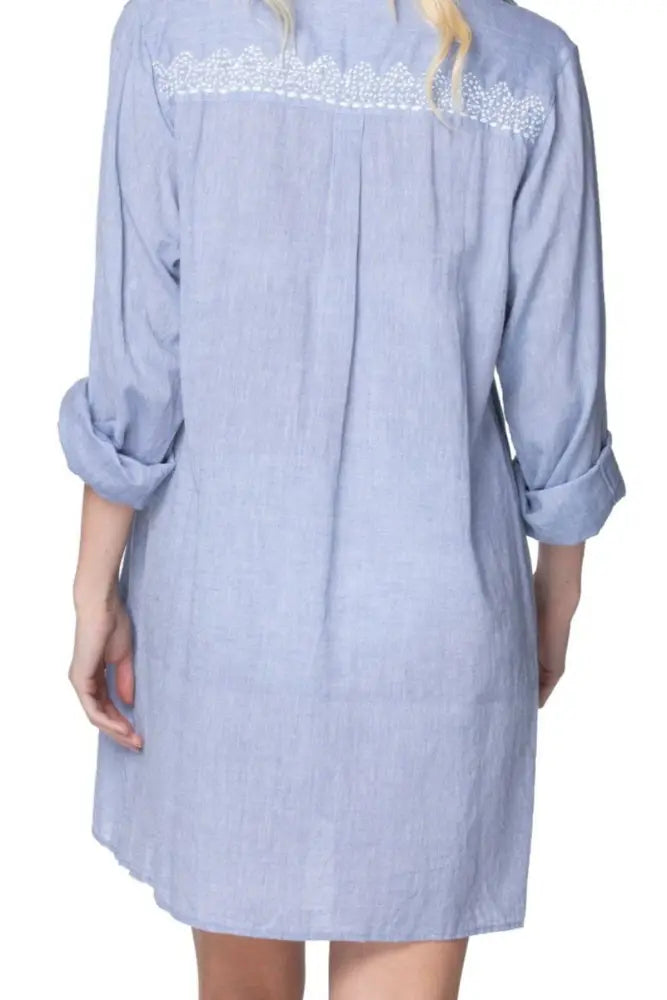 Ziggy Button Down in Chambray - Swimwear